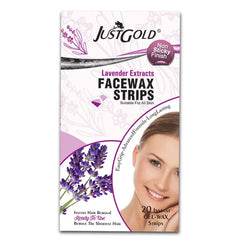 Justgold’s Face Wax Strips - Lavender Extracts (20 Strips) Just Gold