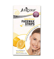 Justgold’s Face Wax Strips - Lemon Extracts (20 Strips) Just Gold