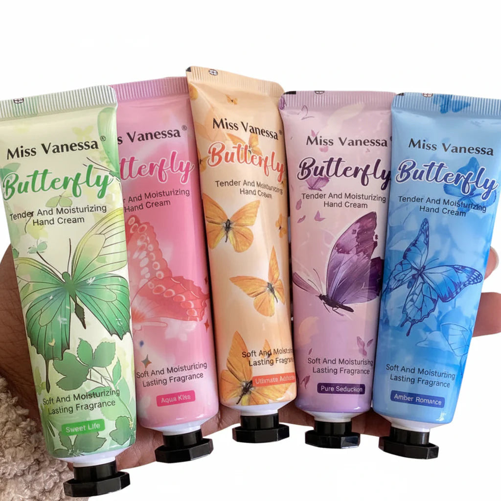 Miss Vanessa Butterfly Hand Creams - 5 Pcs Set - Each 30g Miss Vanessa