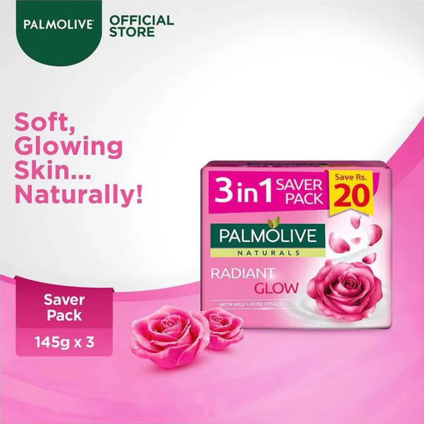 Palmolive Naturals Glow Soap, 3-In-One Pack - 3X145g Palmolive