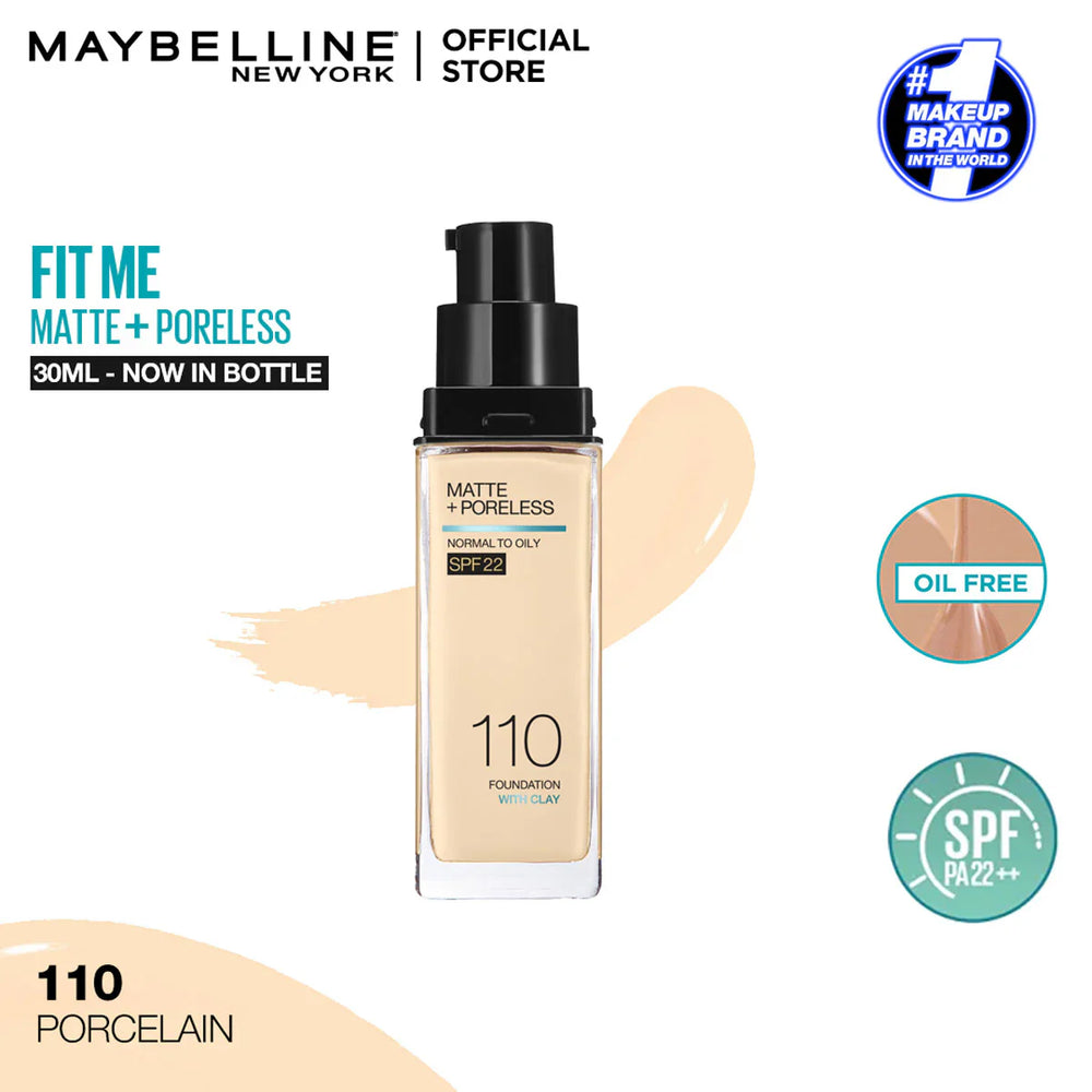 Maybelline New Fit Me Matte + Poreless Liquid Foundation Spf 22 - 30ml Maybelline