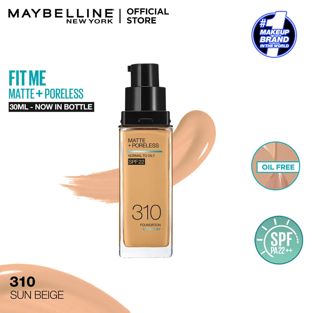 Maybelline New Fit Me Matte + Poreless Liquid Foundation Spf 22 - 30ml Maybelline
