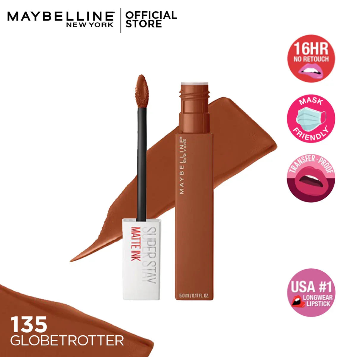 Maybelline - SuperStay Matte Ink Liquid Lipstick - 135 Globetrotter Maybelline