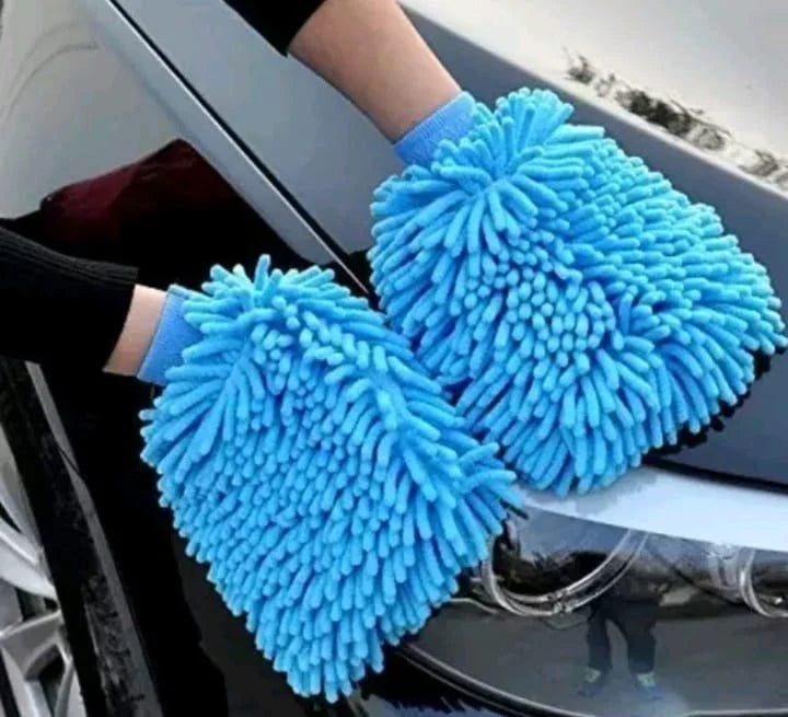Microfiber Double-Sided Cleaning Gloves - Ideal for House and Car Cosmia.pk