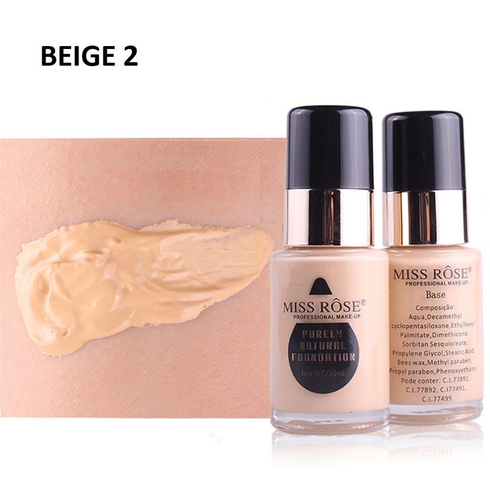 Miss Rose Waterproof Moisturizing Oil Free Full Coverage Foundation - 30ml Miss Rose