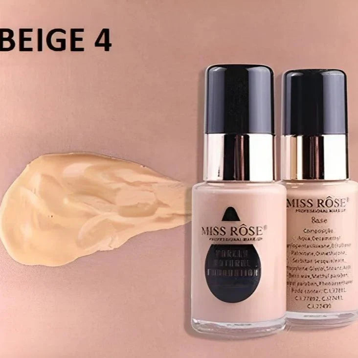 Miss Rose Waterproof Moisturizing Oil Free Full Coverage Foundation - 30ml Miss Rose