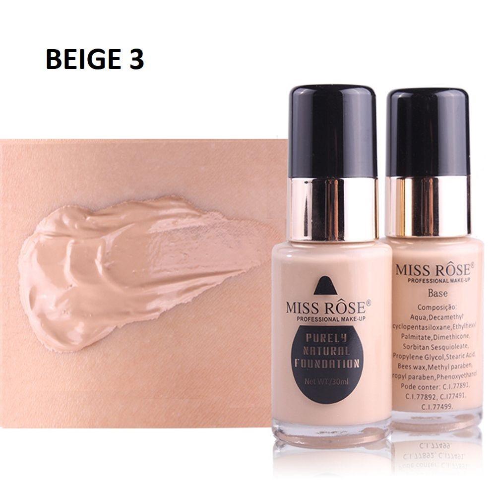 Miss Rose Waterproof Moisturizing Oil Free Full Coverage Foundation - 30ml Miss Rose