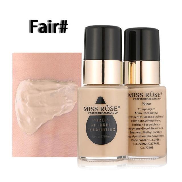 Miss Rose Waterproof Moisturizing Oil Free Full Coverage Foundation - 30ml Miss Rose
