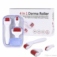 4 in 1 Derma Roller Kit with 3 Needle Heads for Acne Scars Cosmia.pk