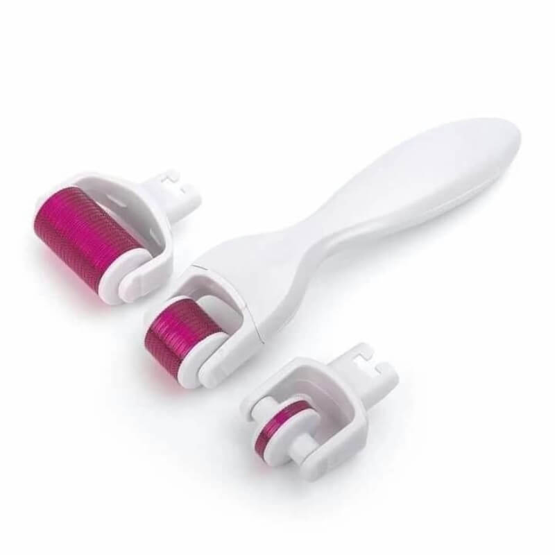 4 in 1 Derma Roller Kit with 3 Needle Heads for Acne Scars Cosmia.pk