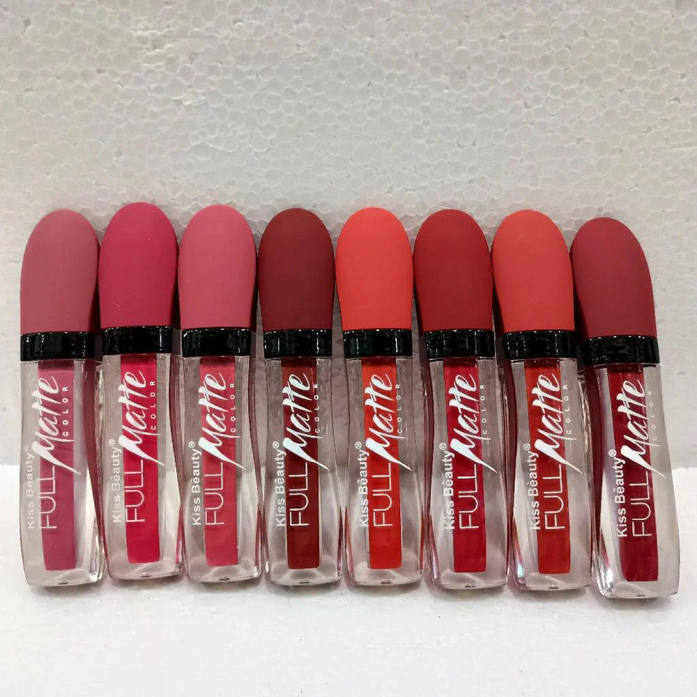 Kiss Beauty Matte Lipgloss 8Pcs Set Kiss Beauty