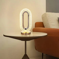 Modern Luxury Oval USB Rechargeable Crystal Table Lamp Cosmia.pk