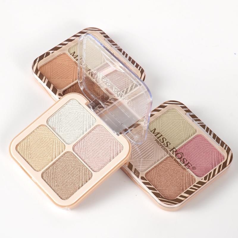 Miss Rose Luminous Glow 4-Color Highlighter Palette Miss Rose
