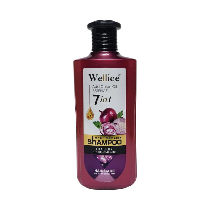 Wellice 7 in 1 Anti - Hair Loss Onion Hyalruonic Acid & Soothing Frizz Shampoo 400g Wellice