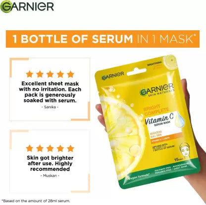 Garnier Skin Active Bright Vitamin C Complete Face Mask - 28g Garnier