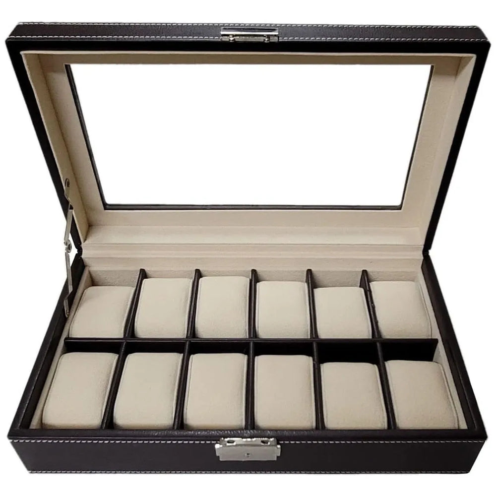 12 Slot Storage Box – Elegant Leather Case for Collection Cosmia.pk