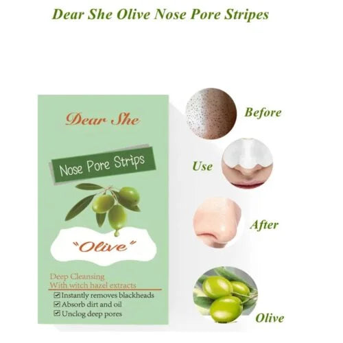 Dear She Nose Pore Strips (Olive) Pack Of 10 Strips Dear she