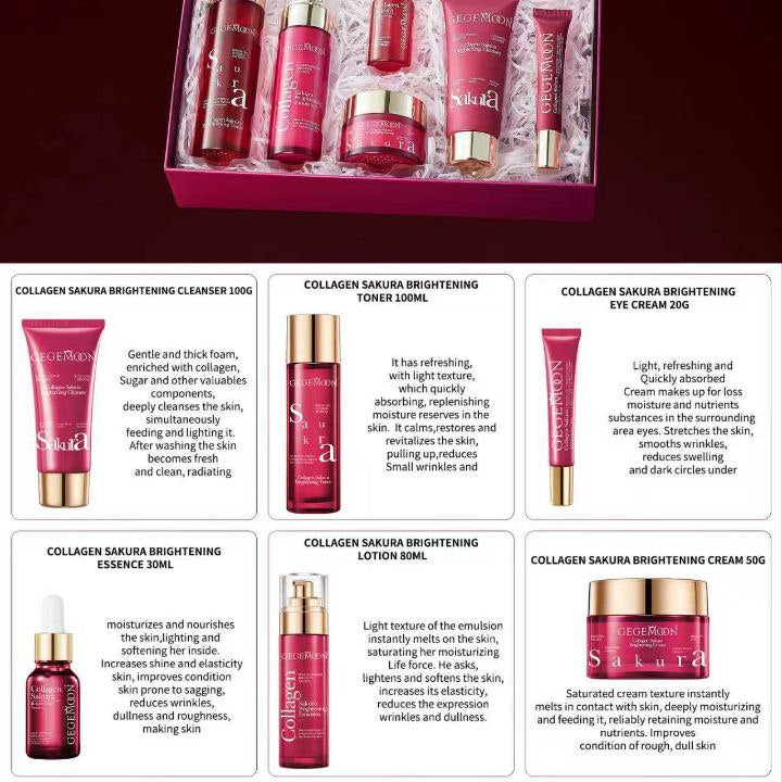Gegemoon Collagen Sakura Facial Kit - 6Pcs Gegemoon