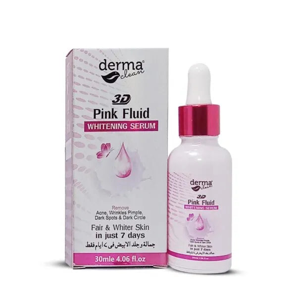 Derma Clean Pink Fluid Serum Fair & Whiter in just 7 days - 30ml Derma Clean
