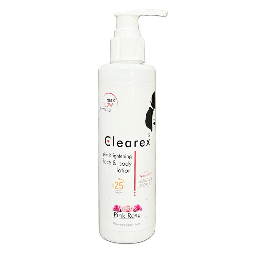 Clearex Pink Rose Skin Brightening Face & Body Lotion with SPF 25 Clearex