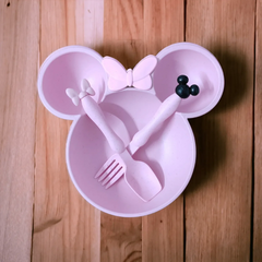 Mickey Shape Wheat Straw Plate Bowl Baby Training Set for Kids Cosmia.pk