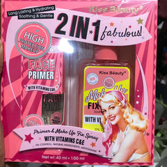 Kiss Beauty 2 in 1 Fabulous Face Primer & Makeup Fix Spray Vitamins C Kiss Beauty