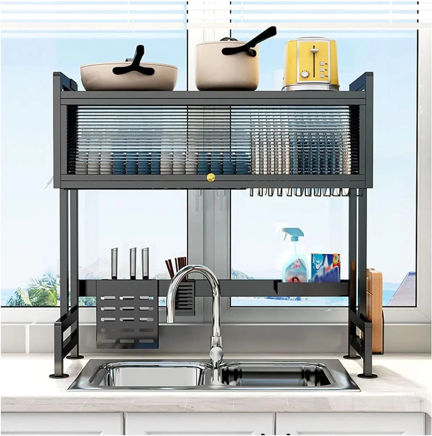 Multifunctional Flip Kitchen Dish Rack Cosmia.pk