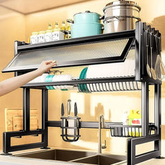 Multifunctional Flip Kitchen Dish Rack Cosmia.pk