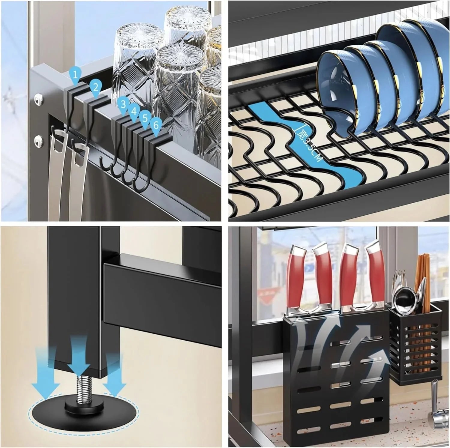 Multifunctional Flip Kitchen Dish Rack Cosmia.pk