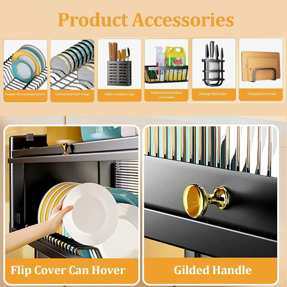 Multifunctional Flip Kitchen Dish Rack Cosmia.pk