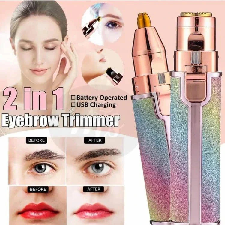 2-in-1 Rechargeable Facial & Eyebrow Hair Trimmer Cosmia.pk