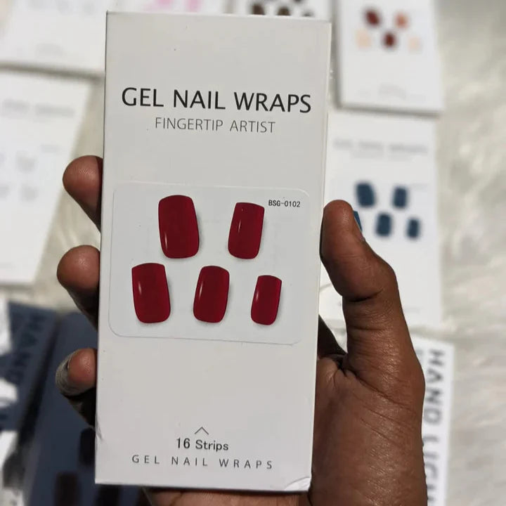 Multi Color Gel Nail Wraps With UV light (16 nail strips) Cosmia.pk