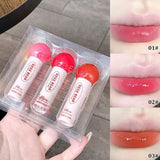 Gege Bear 3 Pcs Lollipop Water Gloss Lip Glaze Set | Hydrating Lip Gloss Gege Bear