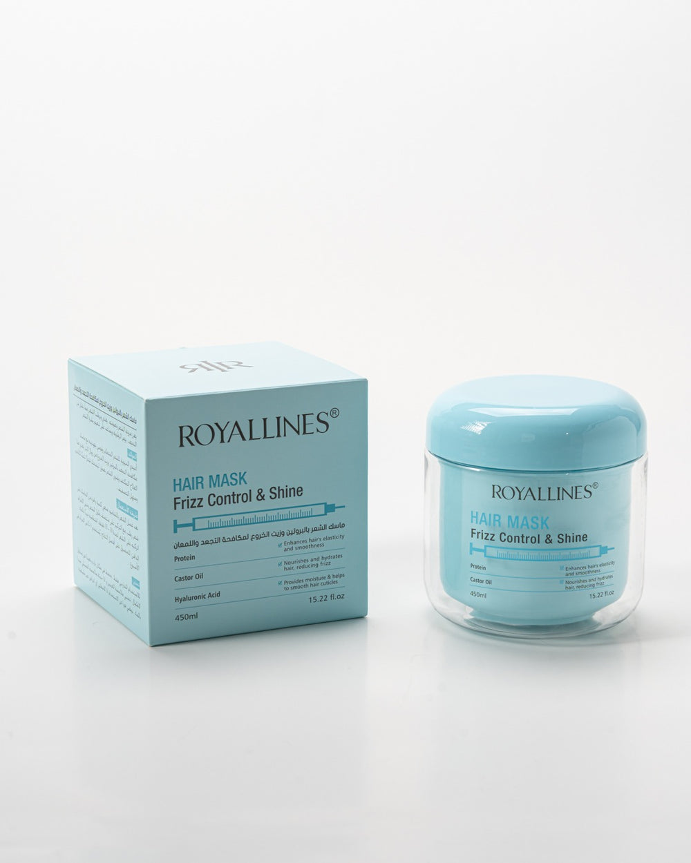 ROYALLINES Protein & Castor Oil Frizz Control & Shine Hair Mask (450ml) ROYALLINES
