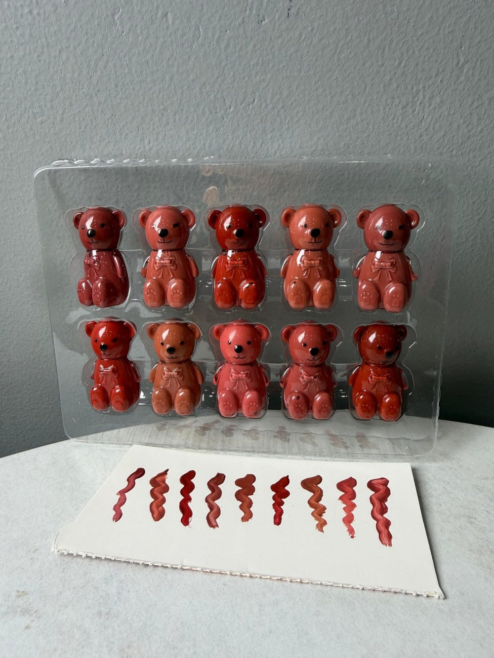 Color Castle 10 Pcs Matte Bear Lip Gloss Set | Cute Moisturizing Lip Gloss Collection Color Castle