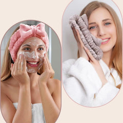 Women's Striped Bow Face Wash Headband Cosmia.pk