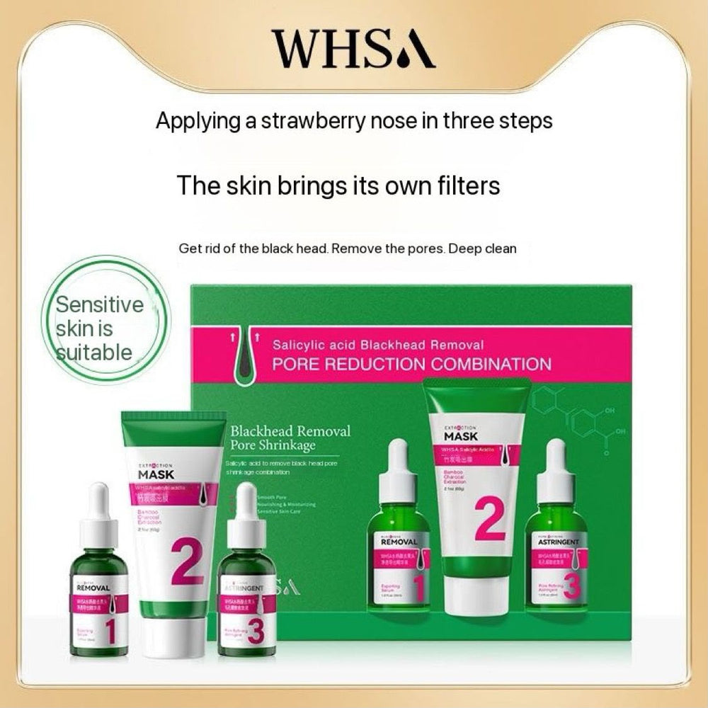 WHSA Salicylic Acid Blackhead Removal Pore Reduction Combination Skin Care Set WHSA