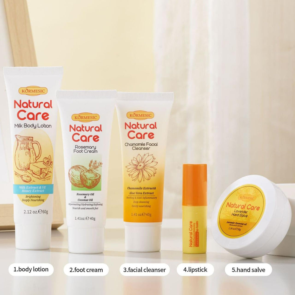 Kormesic Natural Care 5 Pcs Essential Skincare Gift Kit | Complete Daily Skin Care Set Kormesic