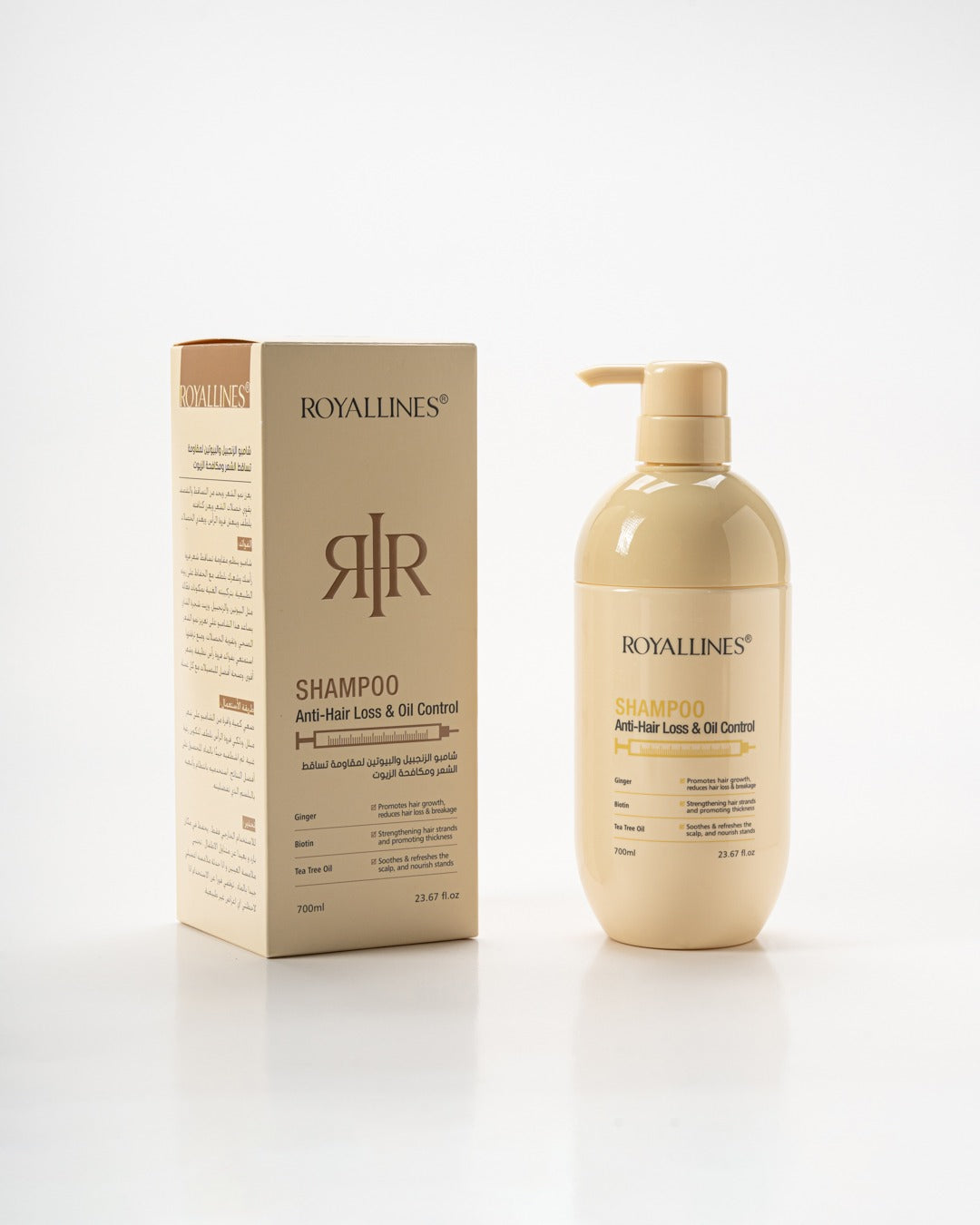 ROYALLINES Ginger & Biotin Anti-Hair Loss & Oil Control Shampoo (700ml) ROYALLINES