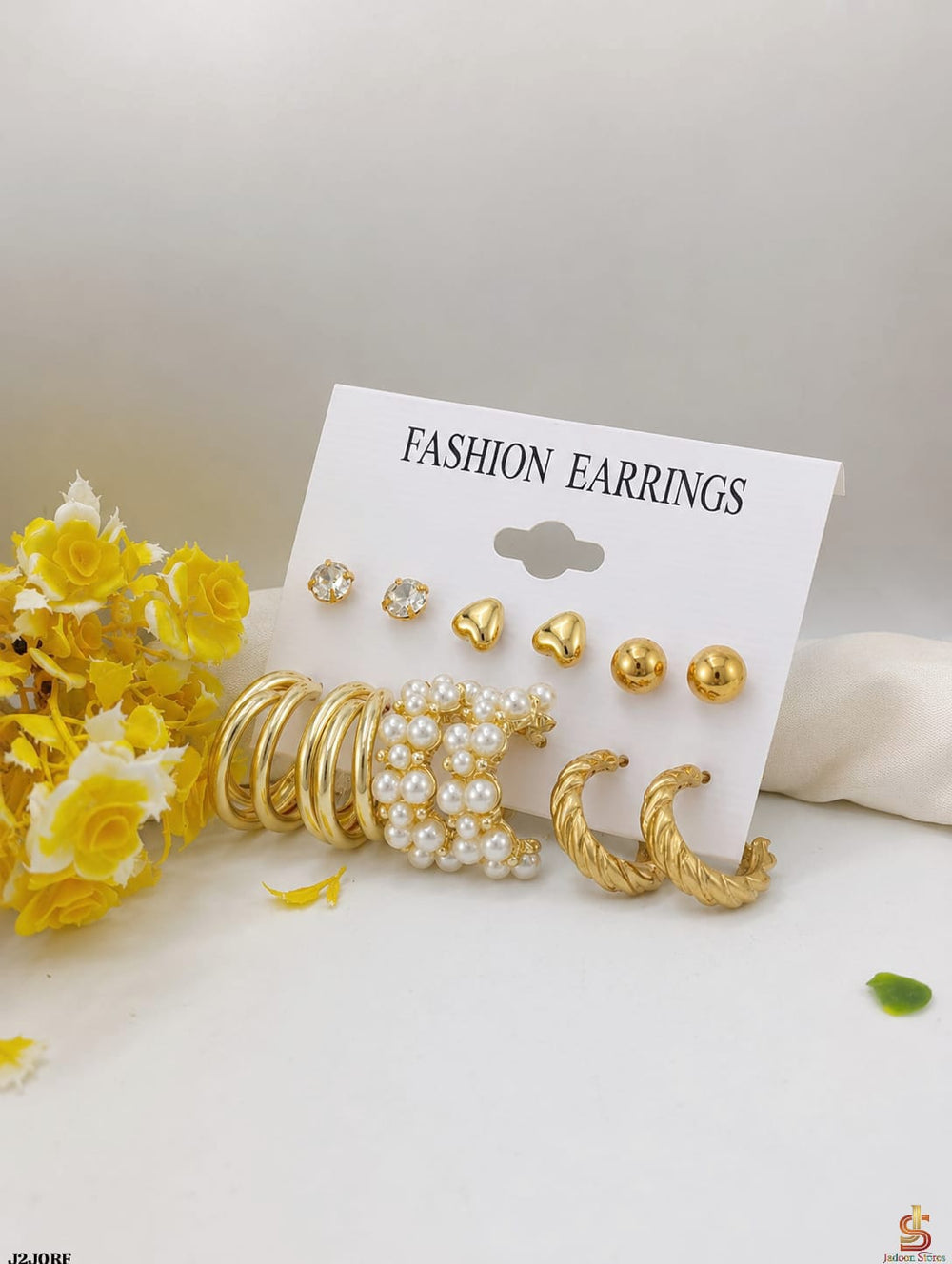 Gold Color Vintage Geometry Pearl Earrings Cosmia.pk