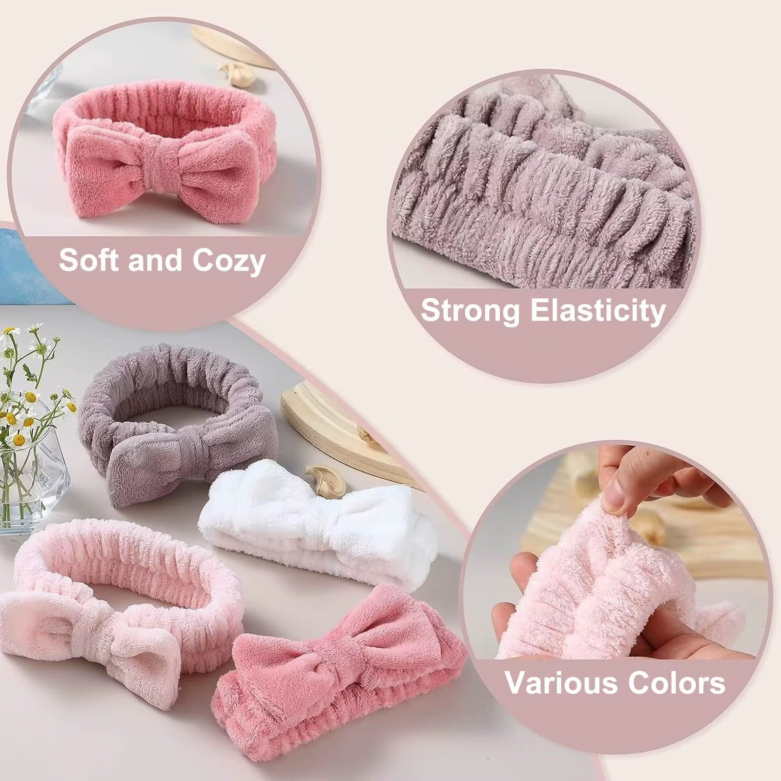 Women's Striped Bow Face Wash Headband Cosmia.pk
