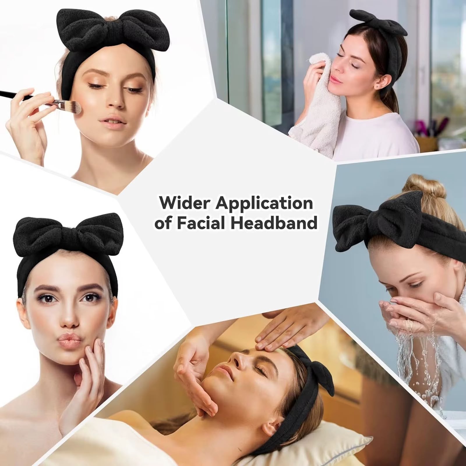 Women's Striped Bow Face Wash Headband Cosmia.pk