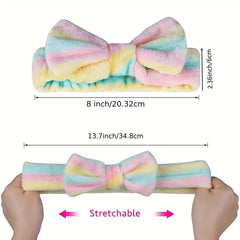 Women's Striped Bow Face Wash Headband Cosmia.pk