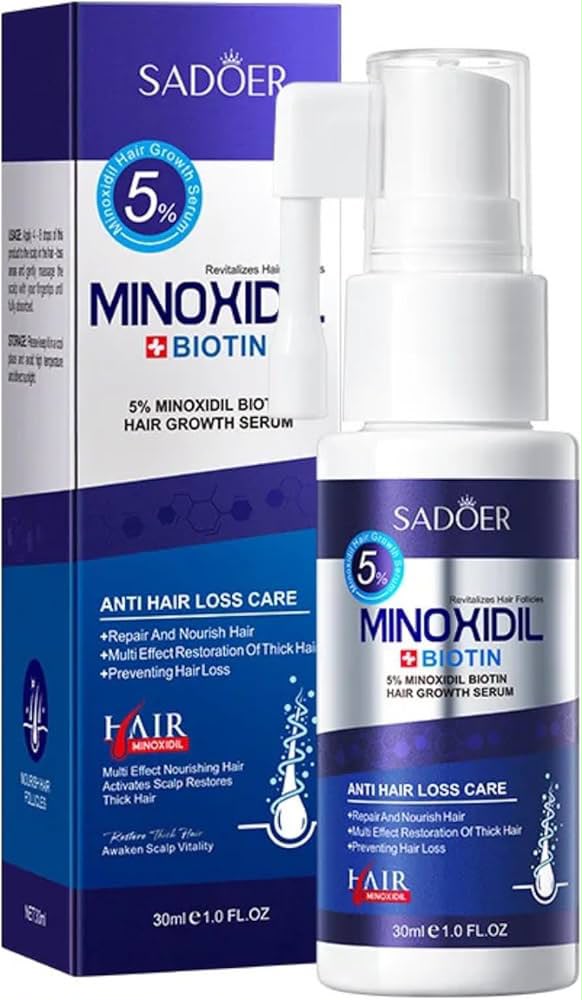 SADOER 5% Minoxidil Hair Growth Serum with Biotin 30ml SADOER