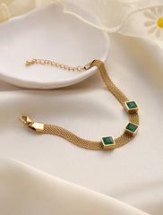 316L Stainless Steel Emerald Stone Bracelet Cosmia.pk