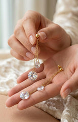 Korean Style Zircon Chain Earrings, 925 Design Cosmia.pk