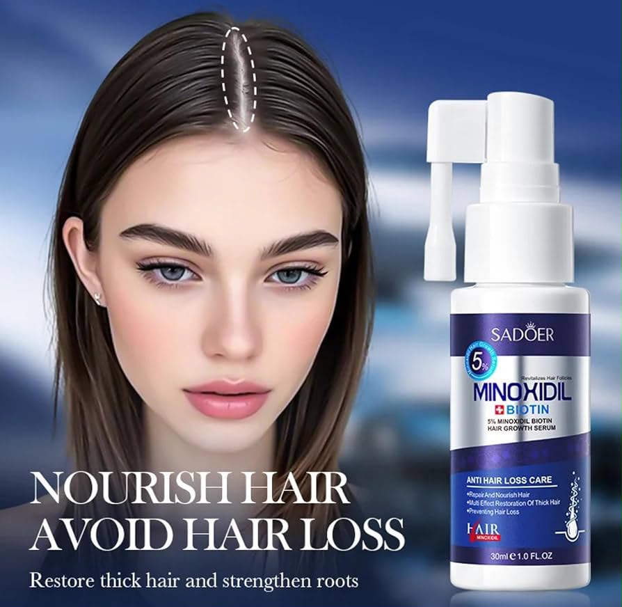 SADOER 5% Minoxidil Hair Growth Serum with Biotin 30ml SADOER