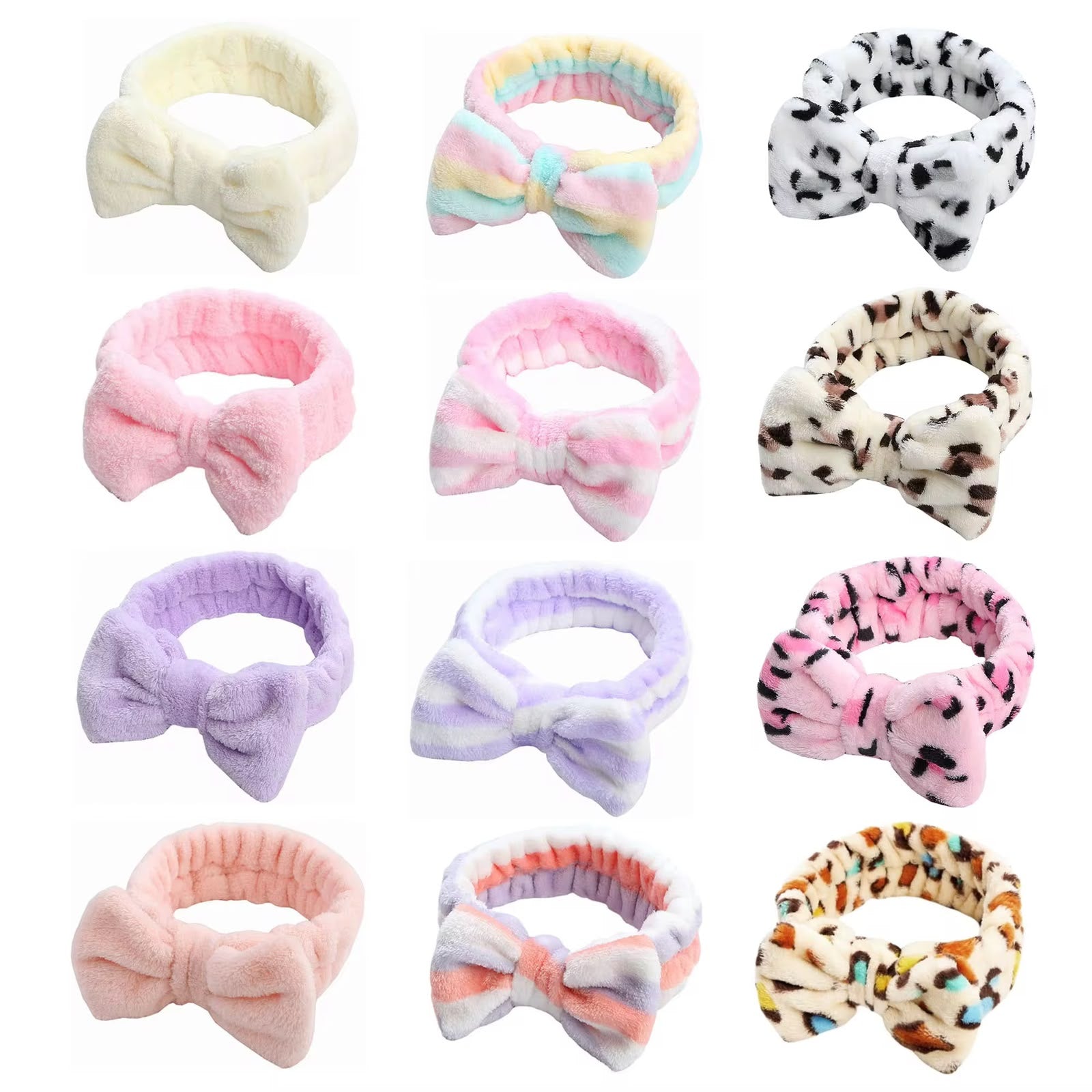 Women's Striped Bow Face Wash Headband Cosmia.pk