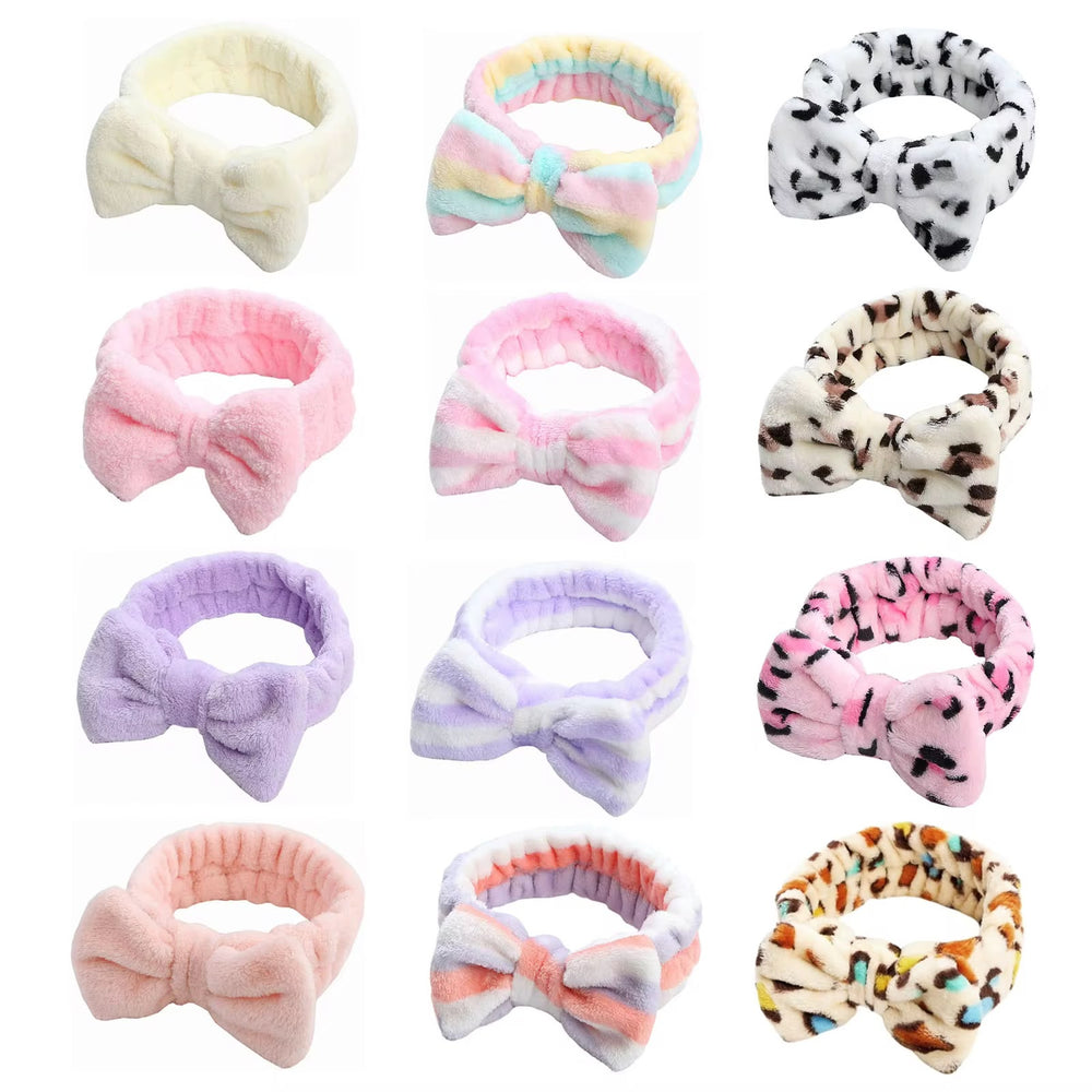 Women's Striped Bow Face Wash Headband Cosmia.pk