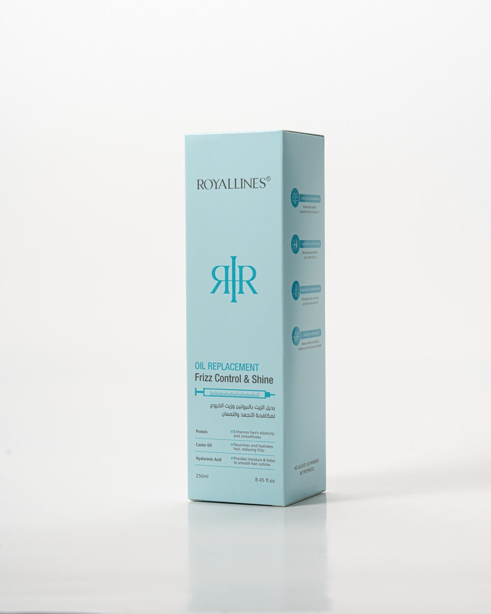 ROYALLINES Protein & Castor Oil Frizz Control & Shine Oil Replacement (250ml) ROYALLINES